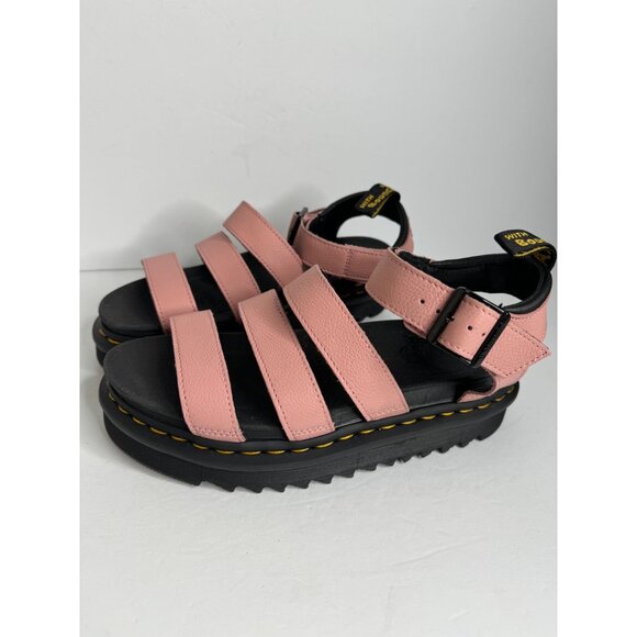 Doc Dr. Martens Blaire Flatform Peach Leather Sandals Women's Size 10 42 UK 8 Ne - Picture 4 of 8